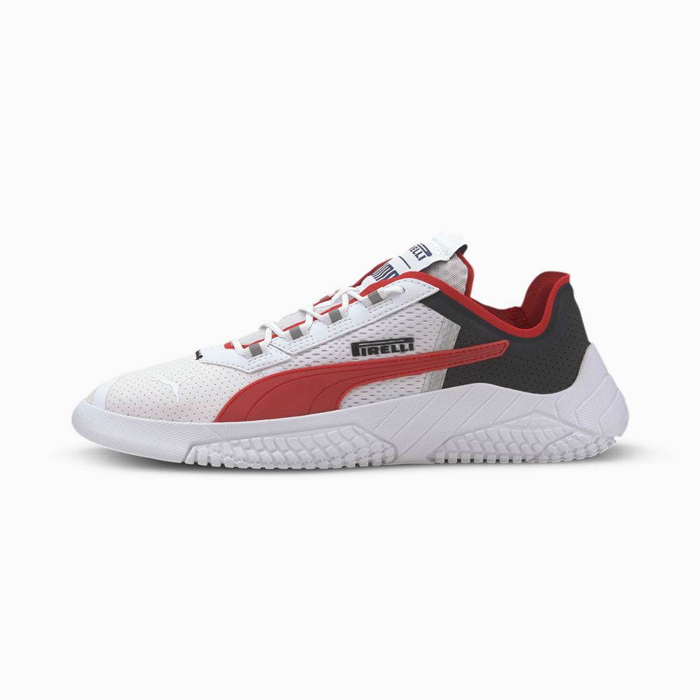 Puma Replicat-X Pirelli Férfi Motorsport Cipő - Fehér/Fekete ( Hungary - JMTZF8354 )